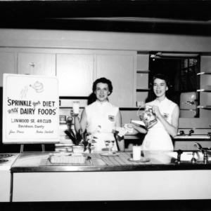 4-H Club Week: Norma K. Shoe, State Dairy Foods Winner 1954, Alamance County Winner Dairy Foods, Owen Davidson County, July 1954