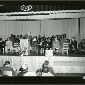 Alonzo Edwards addressing African Americans at high school