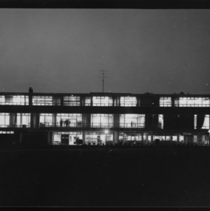 Rear of College Union at night