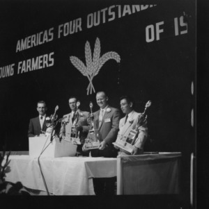 Young Farmer Awards Program in Durham 1957; Picture of the four winners
