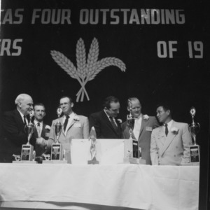 Young Farmer Awards Program in Durham 1957; Picture of the four winners