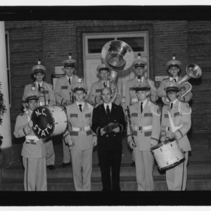 Group photo N.C. State's band, with Robert A. Barnes