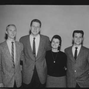 Freshman Class Officers, left to right: President, Tod Daniels; Vice President, Clyde R. Hoey II; Secretary, Martha Hardy; Treasurer, Dane Maharan