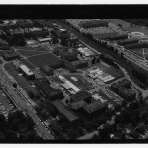 Aerial view of West Campus, including Textile School