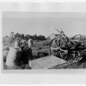 Harvesting machinery in field