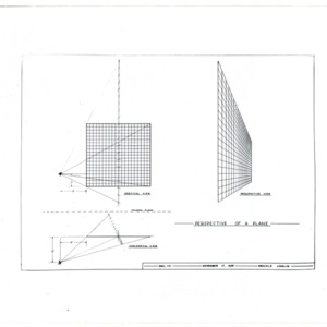 Drawings: Perspectives of plane, cylinder, and shadow