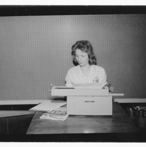 4-H'er Francesca Gupton at Typewriter