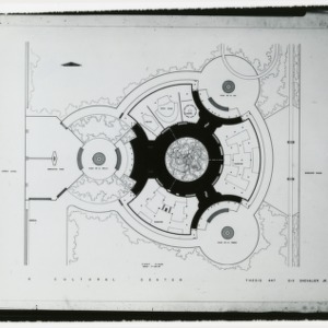 Architectural drawing of Civic Center Complex for Great Falls, Montana