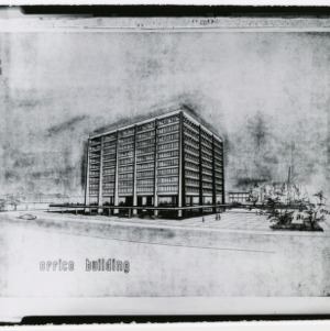Architectural drawing of an office building for Design project