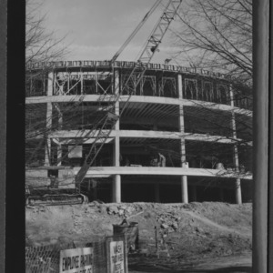 N.C. State College Harrellson Hall round classroom building, construction