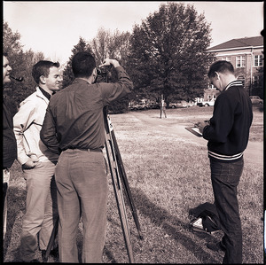 College students in surveying exercise