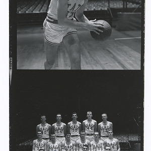 North Carolina State basketball team, 1961 and basketball action shot of Don Greinier