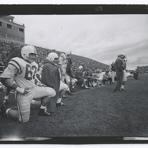 Sidelines of NC State Wolfpack football game in Laramie, WY