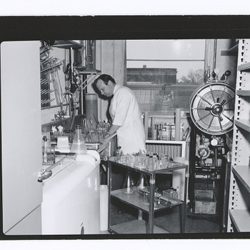 Dr. J. B. Evans in lab