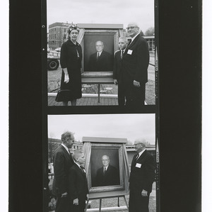 Dean J. H. Lampe and others at the unveiling of his portrait at opening of Engineers' Fair 1962