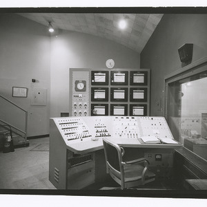 Control panel in atomic reactor building