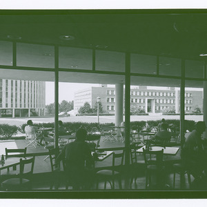 View from interior of College Union Building