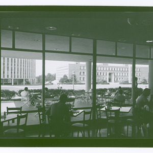View from interior of College Union Building