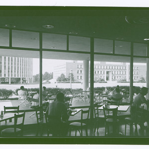 View from interior of College Union Building