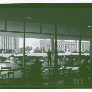View from interior of College Union Building