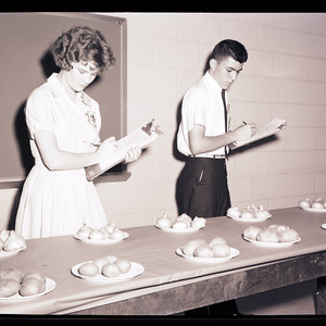 Vegetable Judging during 4-H Club Week, July 24, 1962