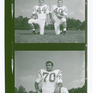 Football action shots of Joe Scarpati, Tony Koszarsky, and Rosie Amato, 1962