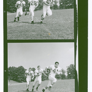 Football action shots of Shelby Mansfield, Larry Brown, and Mike Malone, 1962