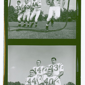 Football action shots of Pete Falzarano, Tony Koszarsky, Joe Scarpati, and Jim Rossi, 1962