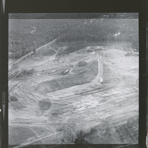 Aerial view of stadium under construction