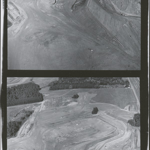 Aerial view of stadium under construction