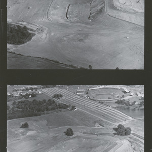 Aerial view of stadium under construction
