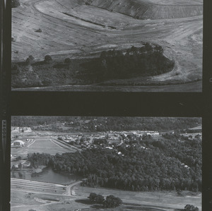 Aerial view of stadium under construction
