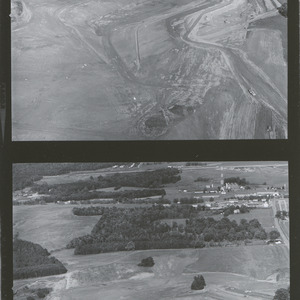Aerial view of stadium under construction