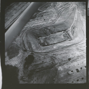 Aerial view of stadium under construction