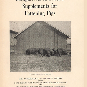 Comparison of Protein Supplements for Fattening Pigs (Technical Bulletin 56), May 1938