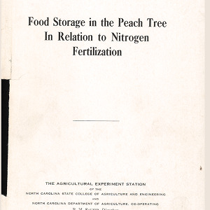 Food Storage in the Peach Tree in Relation to Nitrogen Fertilization (Technical Bulletin 67), Mar. 1941