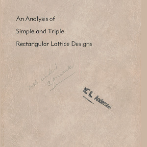 An Analysis of Simple and Triple Rectangular Lattice Designs (Technical Bulletin 88), Dec. 1949