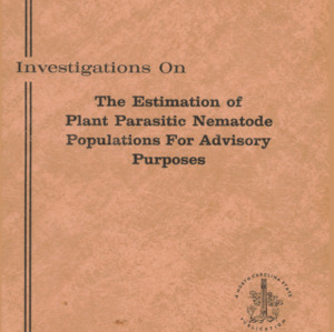 Investigations on the Estimation of Plant Parasitic Nematode Populations for Advisory Purposes (Technical Bulletin 156), Aug. 1963