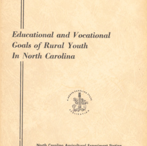 Educational and Vocational Goals of Rural Youth in North Carolina (Technical Bulletin 163), Nov. 1964