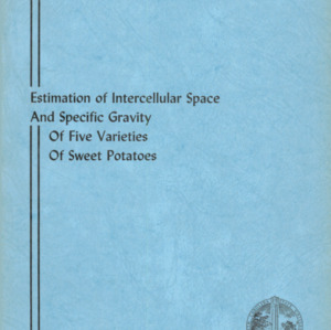 Estimation of Intercellular Space And Specific Gravity of Five Varieties and Sweet Potatoes (Technical Bulletin 175), Sept. 1966