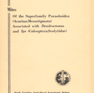 Mites, of the Superfamily Parasitoidea (Acarina:Mesostigmata) Associated with Dendroctonus and Ips (Coleoptera:Scolytidae) (Technical Bulletin 192), Dec. 1969