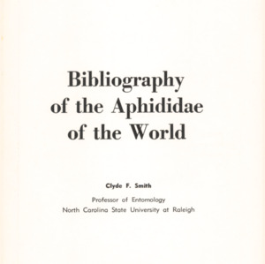 Bibliography of the Aphididae of the World (Technical Bulletin 216), Dec. 1972