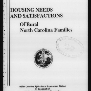Housing Needs and Satisfactions Of Rural North Carolina Families (Technical Bulletin 246)