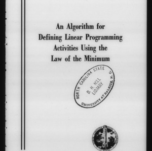 An Algorithm for Defining Linear Programming Activities Using the Law of the Minimum (Technical Bulletin 253)