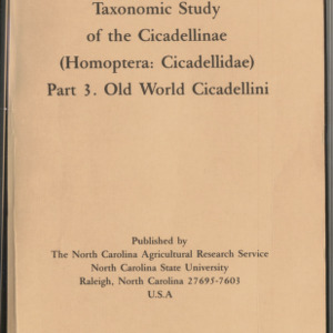 Taxonomic Study of the Cicadellinae (Homoptera: Cicadellidae) Part 3. Old World Cicadellini (Technical Bulletin 281), Sept. 1986