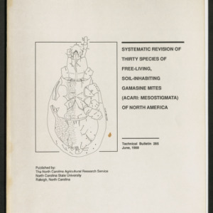 Systematic Revision of Thirty Species of Free-Living, Soil-Inhabiting Gamasine Mites (Acari: Mesostigmata) of North America (Technical Bulletin 285), June 1988