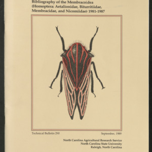 Bibliography of the Membracoidea (Homoptera: Aetalionidae, Biturritiidae, Membracidae, and Necomiidae) 1981-1987 (Technical Bulletin 290), Sept. 1989