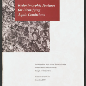 Redoximorphic Features for Identifying Aquic Conditions, 1992 December (Technical Bulletin 301)
