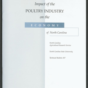 Impact of the Poultry Industry on the Economy of North Carolina, 1995 August (Technical Bulletin 307)