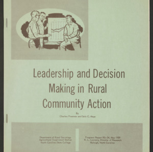 Leadership and Decision Making in Rural Community Action (Progress Report RS-34), May 1959